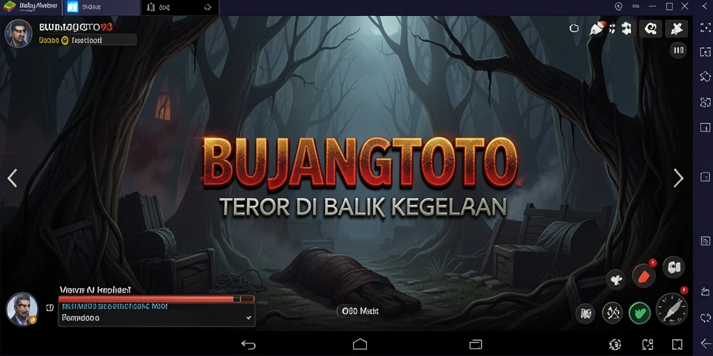 Gameplay mencekam BUJANGTOTO di tengah kegelapan.