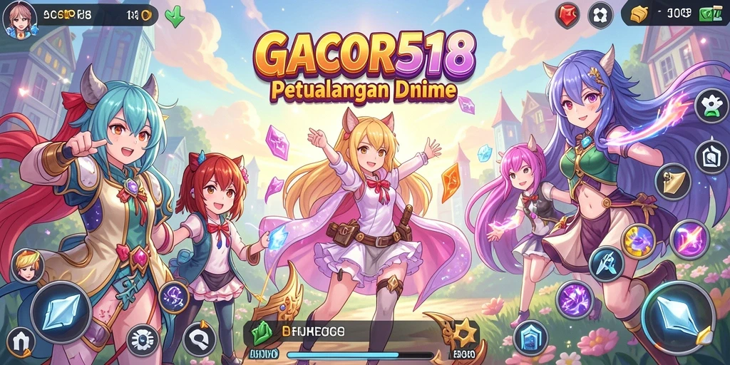 Tampilan gameplay GACOR518 dengan karakter anime yang dinamis.