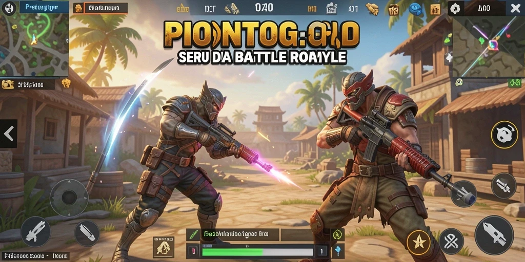Screenshot gameplay seru PIONTOGEL di arena Battle Royale.